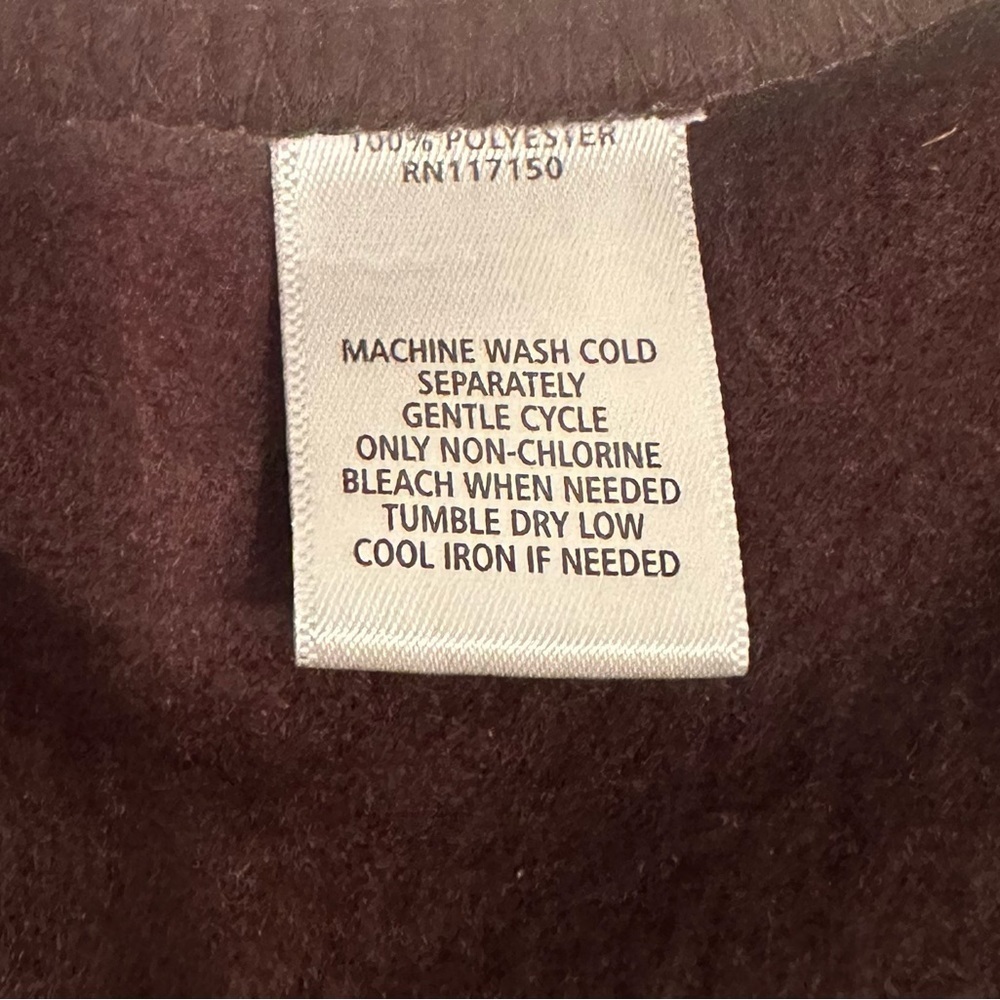 Quacker Factory Chocolate Brown Fleece Hoodie with Embellished Zipper Cozy Sz L - Picture 10 of 10